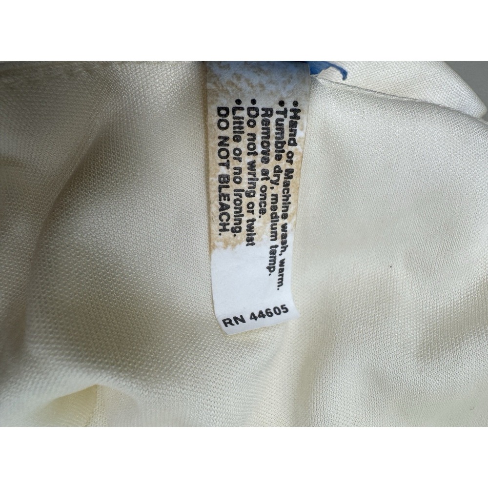 Vintage Cream Satin Robe Size L Boho Bridal Puff Sleeve Tie Waist Romantic - Picture 13 of 14